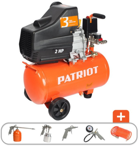 Компрессор поршневой Patriot EURO 24-240K оранжевый