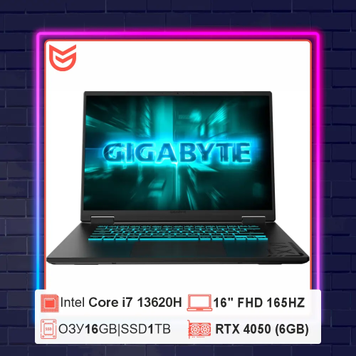 Ноутбук Gigabyte GAMING A16 GA6H i7-13620H/16Gb/SSD1Tb/RTX4050