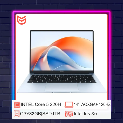 16" Ноутбук Honor MagicBook X16 Plus серый, HОNОR МаgiсBook X16 Plus Intеl Соrе i5 220Н -32GB-1TВ