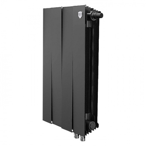 Биметаллический радиатор отопления  Royal Thermo Pianoforte 500 Vdr80 4 Секции Noir Sable