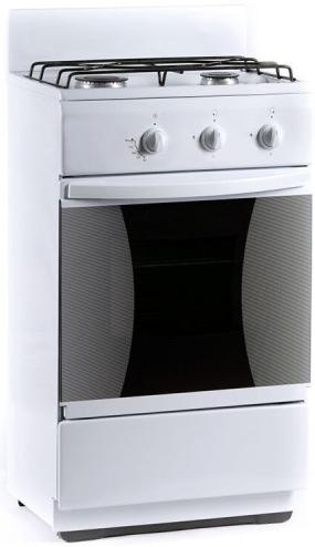 Плита Комбинированная Flama CK 2201 W белый,85x50x40.5см, духовка 30л, 2 газ. конфорки
