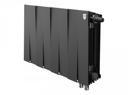 Биметаллический радиатор отопления  Royal Thermo Pianoforte 300 Vdr80 8 Секций Noir Sable
