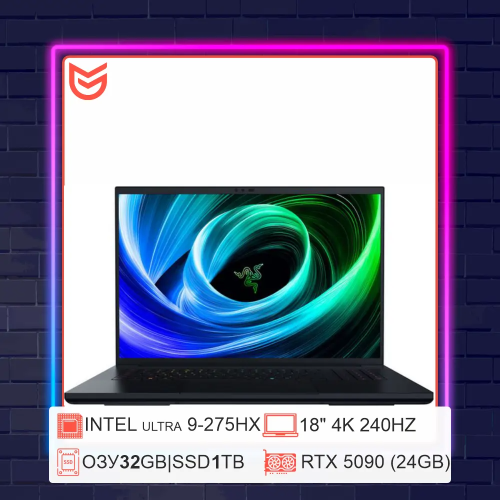 18" Ноутбук RAZER Blade 18 (2025) | Ultra 9 275HX + RTX 5080 | Dual Mode 240Hz/440Hz