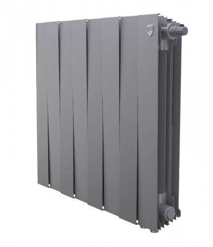 Биметаллический радиатор отопления  Royal Thermo Pianoforte 500 Vdr80 8 Секций Silver Satin