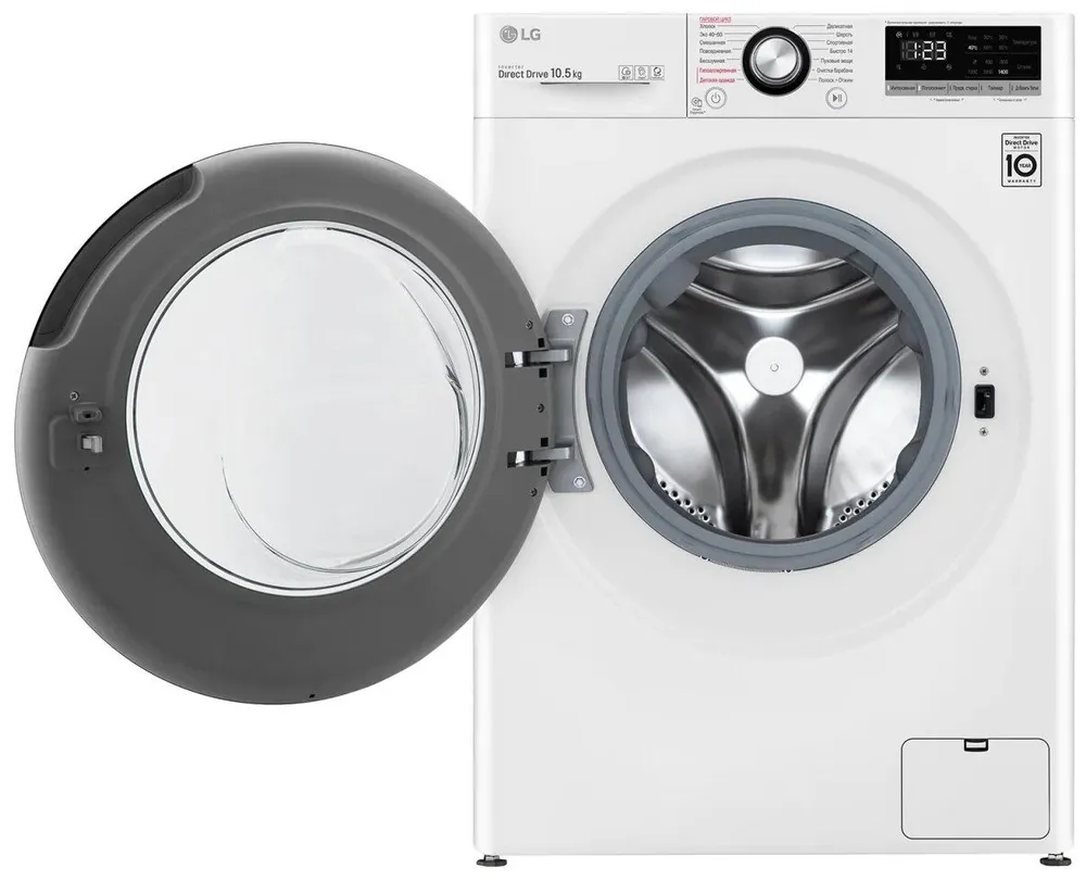 Стиральная машина LG TW4V3RS6W белый 10,5 кг Стиральная машина LG TW4V3RS6W белый 10,5 кг — Внешний вид с другого ракурса