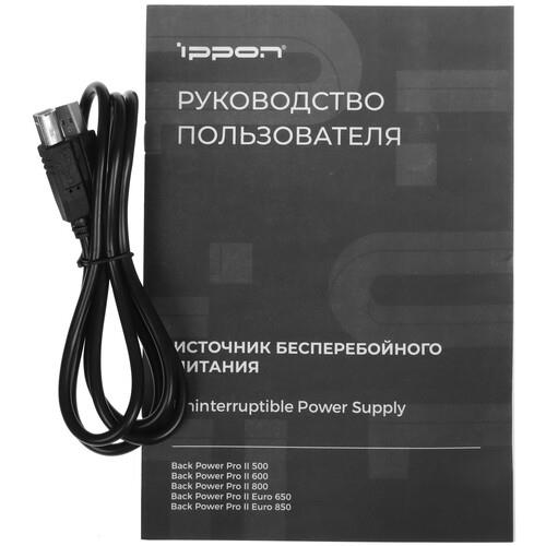 ИБП Ippon Back Power PRO ll 800 ИБП Ippon Back Power PRO ll 800 — Комплект и дополнительный ракурс