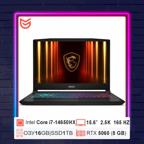 MSI Katana 15 HX B14WFK-410CN BB71465X16GXXDX11CH 9S7-1587C1-410 Intel Core i7-14650HX RTX 5060 16GB 1TB