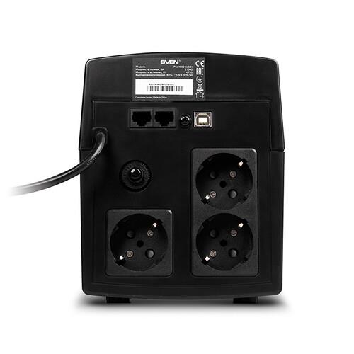 ИБП SVEN Pro 1000 ИБП SVEN Pro 1000 — Выходные разъёмы и интерфейсы