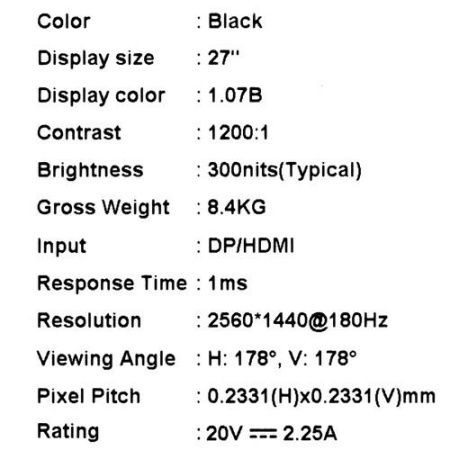 27" Монитор MSI G272QPF E2 черный