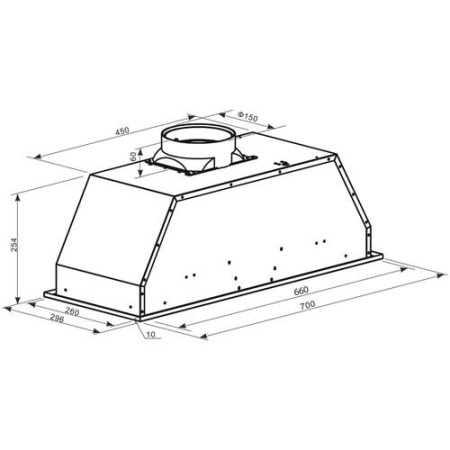 Вытяжка полновстраиваемая Оasis UM-70W белый