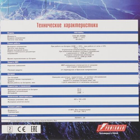 ИБП Powerman Back Pro 1050