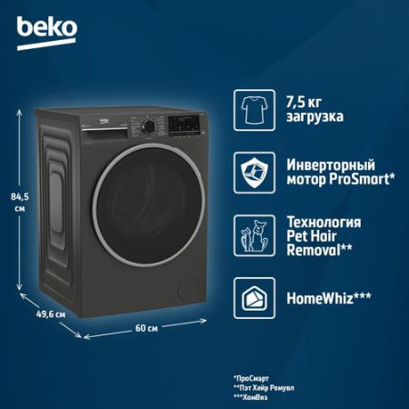 Стиральная машина Beko B3WFR57H2A серый