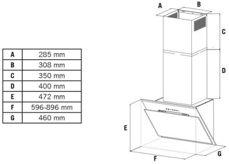Вытяжка наклонная Simfer 8668SM белый