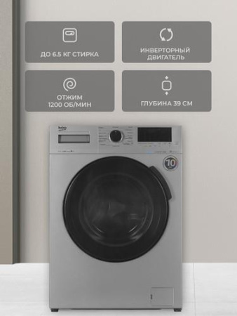 Стиральная машина Beko WSPE6H616S серебристый